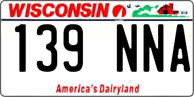 WI license plate 139NNA