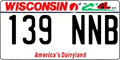 WI license plate 139NNB