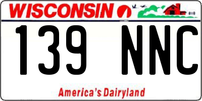 WI license plate 139NNC