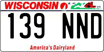 WI license plate 139NND