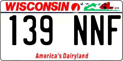 WI license plate 139NNF