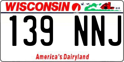 WI license plate 139NNJ