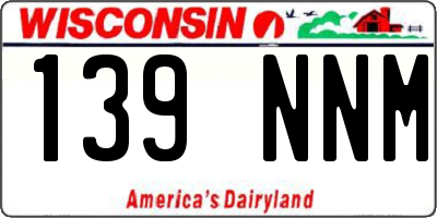 WI license plate 139NNM