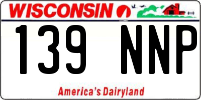 WI license plate 139NNP