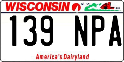 WI license plate 139NPA