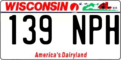 WI license plate 139NPH