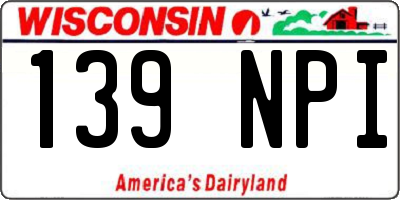 WI license plate 139NPI