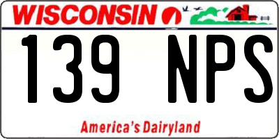 WI license plate 139NPS