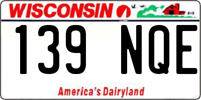 WI license plate 139NQE
