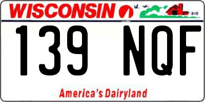 WI license plate 139NQF