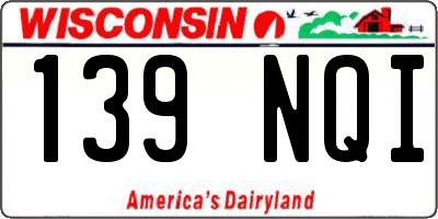 WI license plate 139NQI