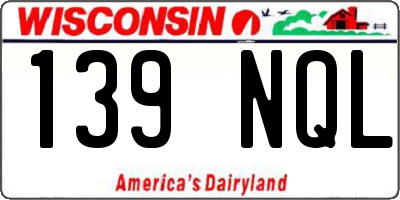WI license plate 139NQL