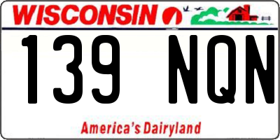 WI license plate 139NQN