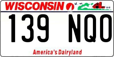 WI license plate 139NQO