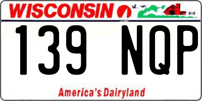 WI license plate 139NQP