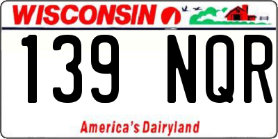WI license plate 139NQR