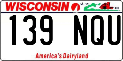 WI license plate 139NQU