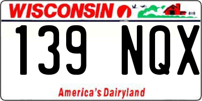 WI license plate 139NQX