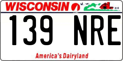 WI license plate 139NRE