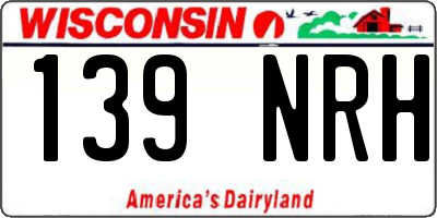 WI license plate 139NRH