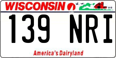 WI license plate 139NRI