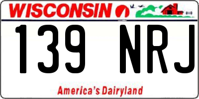 WI license plate 139NRJ