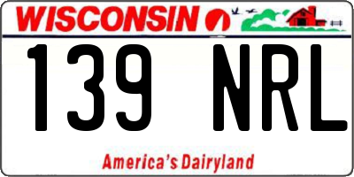 WI license plate 139NRL