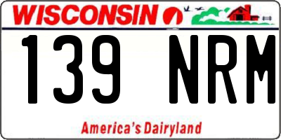 WI license plate 139NRM