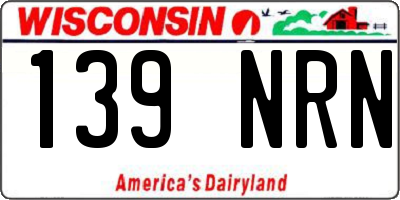 WI license plate 139NRN