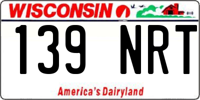 WI license plate 139NRT