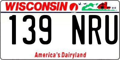 WI license plate 139NRU