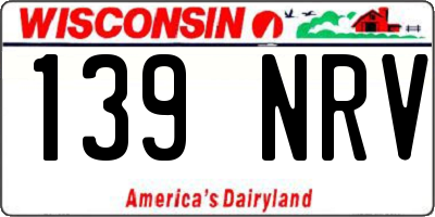 WI license plate 139NRV