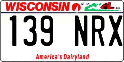 WI license plate 139NRX