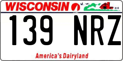 WI license plate 139NRZ