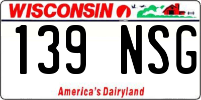 WI license plate 139NSG
