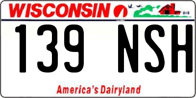 WI license plate 139NSH
