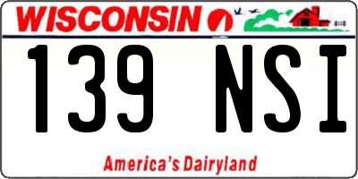 WI license plate 139NSI