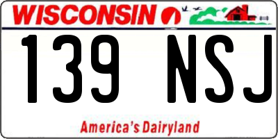 WI license plate 139NSJ