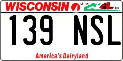 WI license plate 139NSL