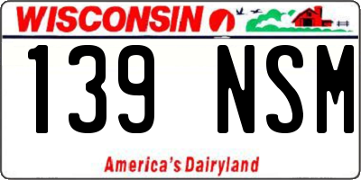 WI license plate 139NSM