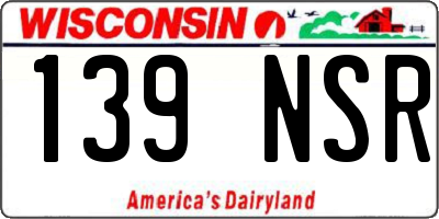 WI license plate 139NSR