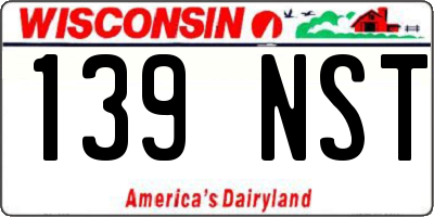 WI license plate 139NST