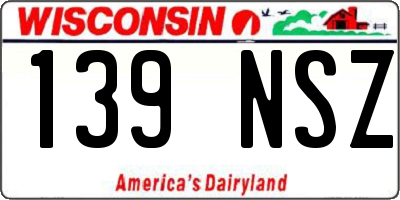 WI license plate 139NSZ