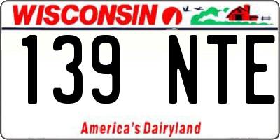 WI license plate 139NTE