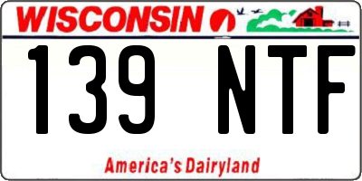 WI license plate 139NTF