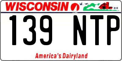 WI license plate 139NTP