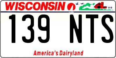 WI license plate 139NTS