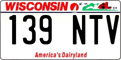 WI license plate 139NTV