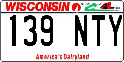 WI license plate 139NTY