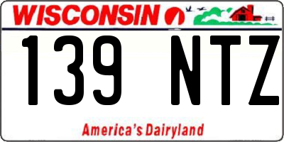 WI license plate 139NTZ